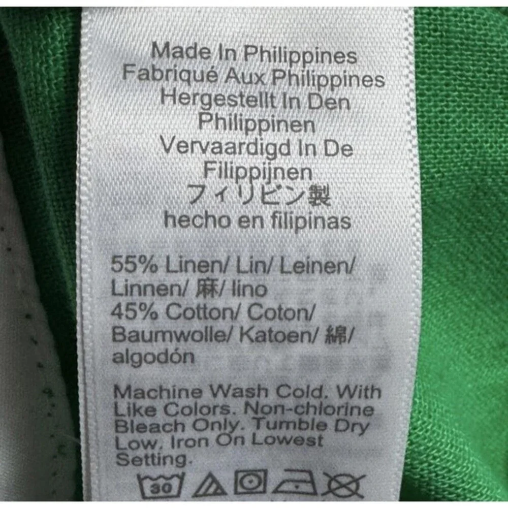 J Crew Shorts Womens 8 Green‎ Scalloped Hem Linen Cotton Blend Summer SU21